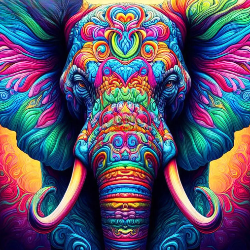 Diamond Painting Color Elephant*