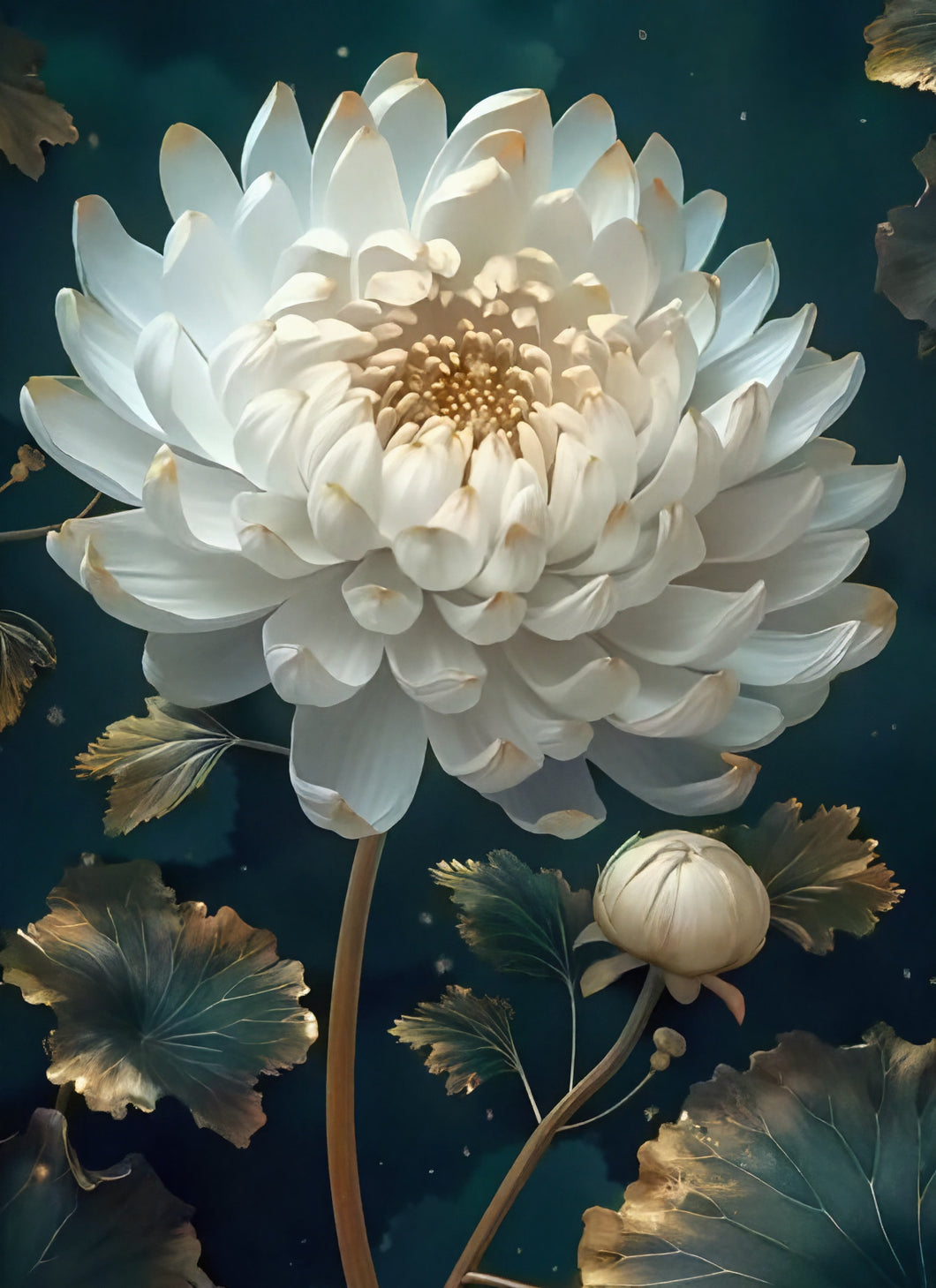 Diamond Painting Vit Pion