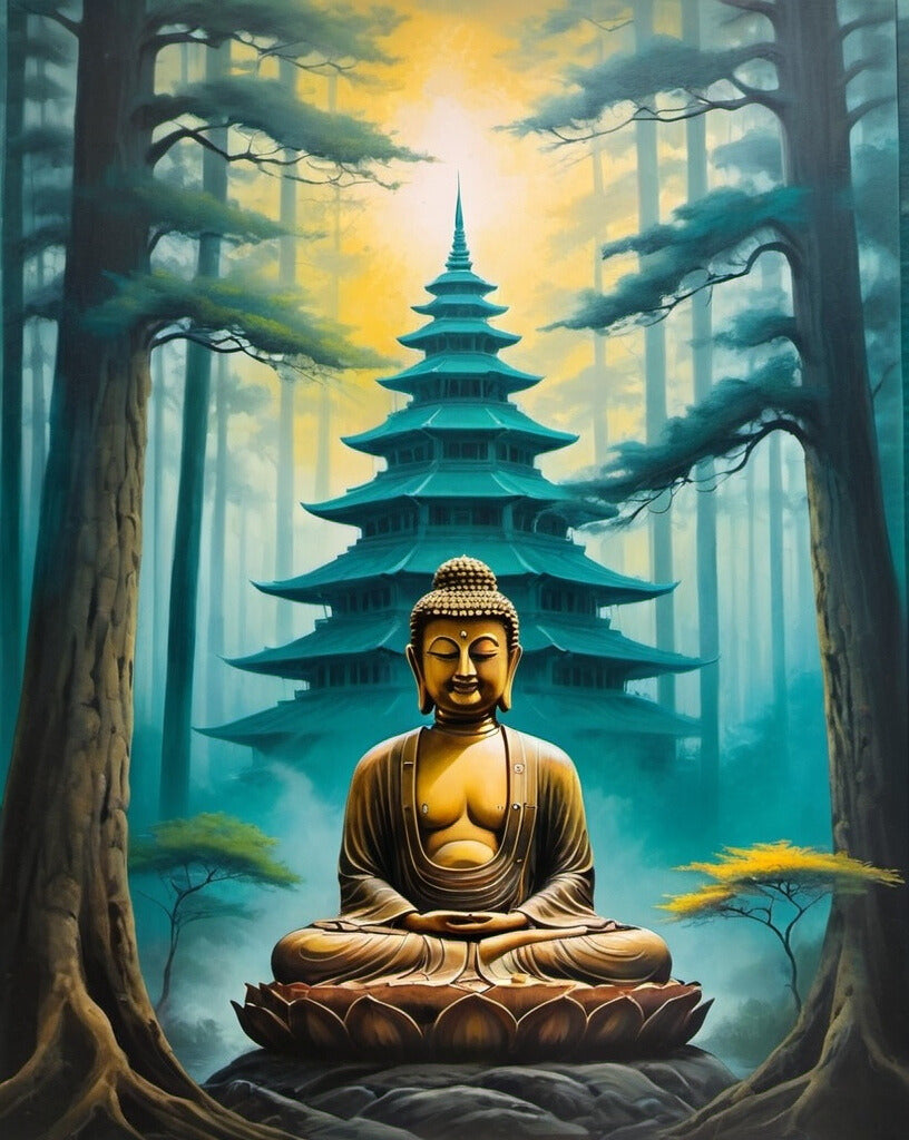 Diamond Painting Buddha Tempel