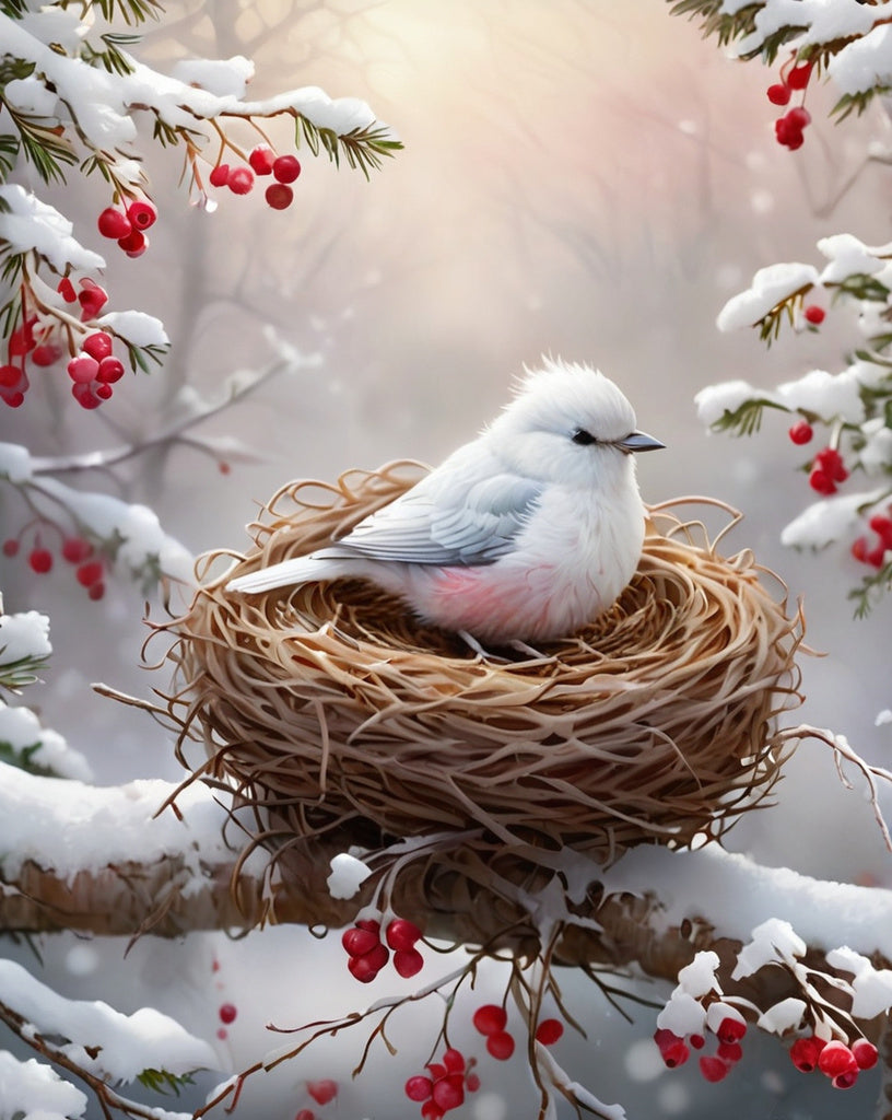 Diamond Painting Winterbird In Nest