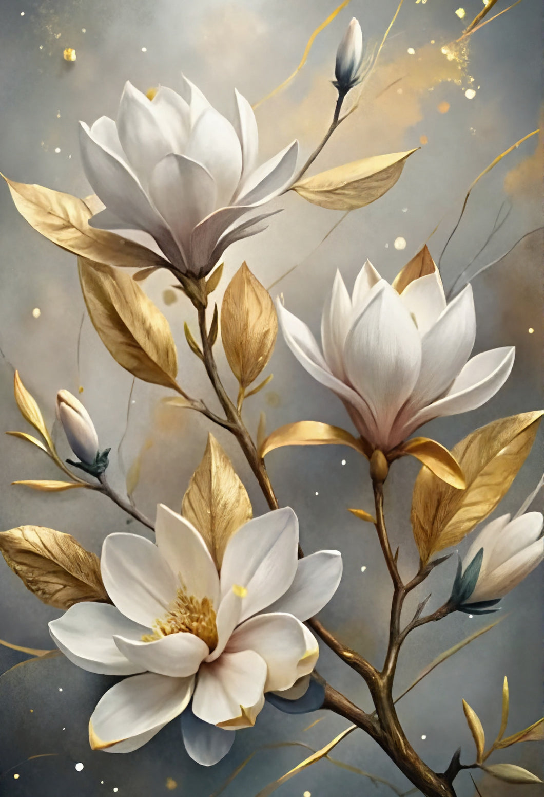 Diamond Painting Vit Magnolia