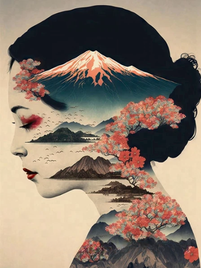Diamond Painting Girl Nature Of Japan*