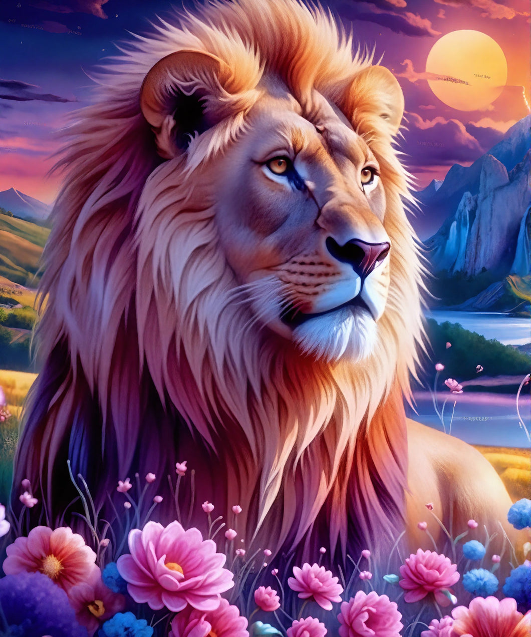 Diamond Painting Lion Beautiful Landscape