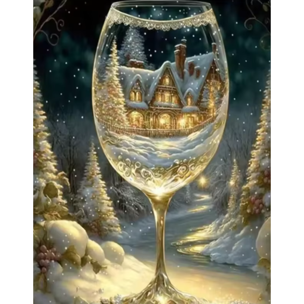 Diamond Painting Bägare Vintervärld