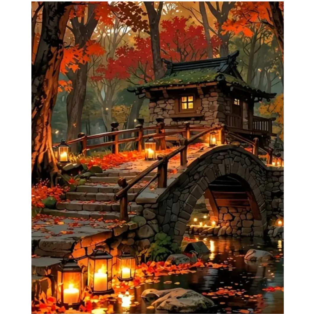 Diamond Painting Autum Bridge