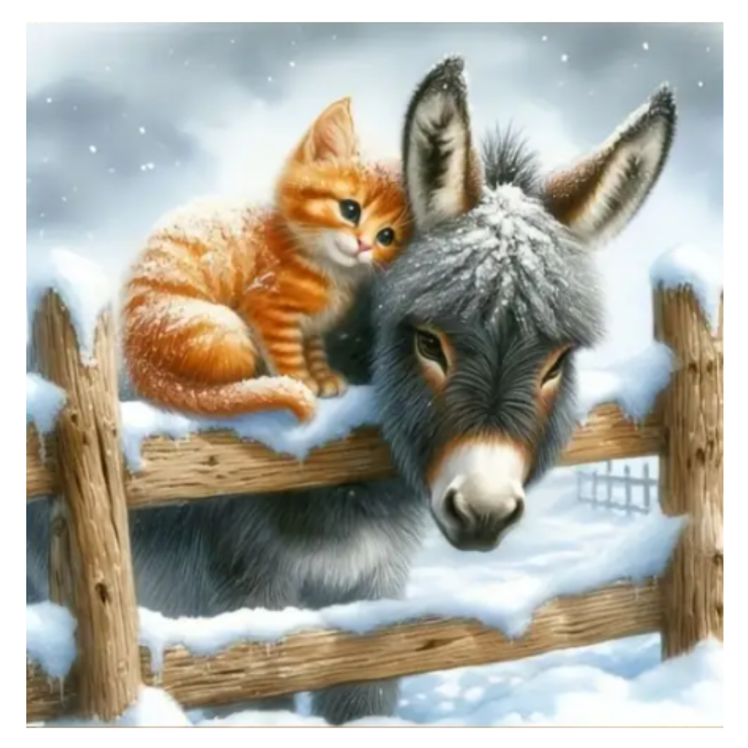 Diamond Painting Katt Och Åsna