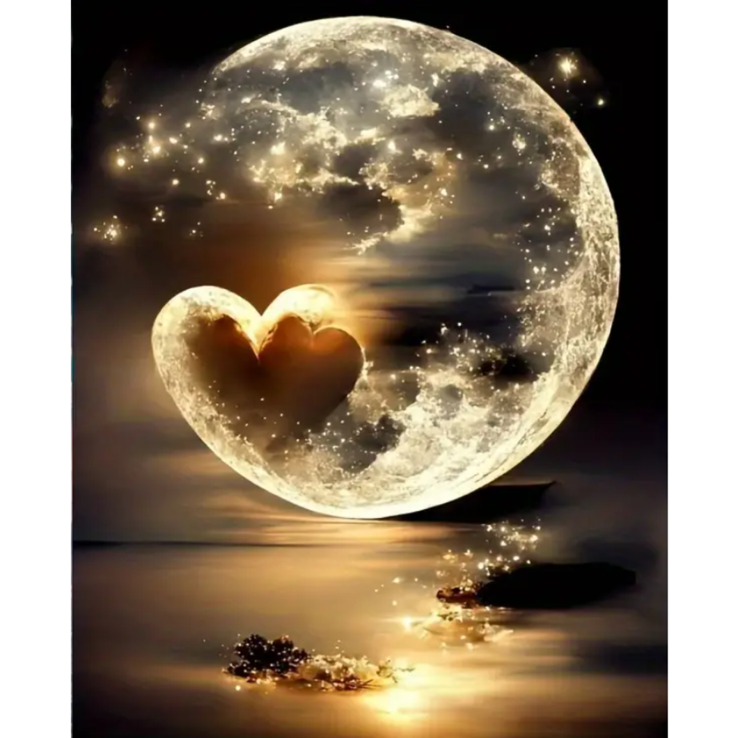Diamond Painting Moon Heart