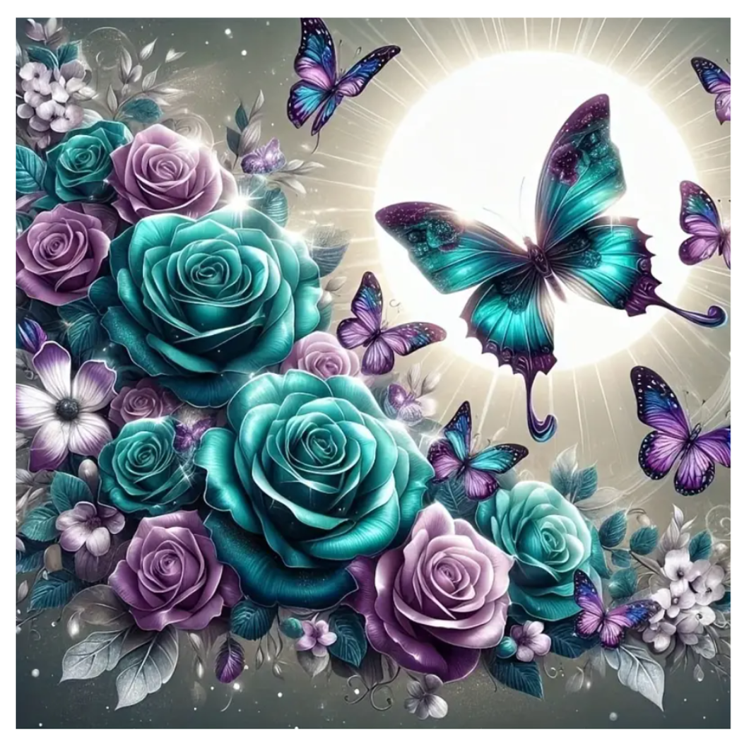 Diamond Painting Butterflies And Roses