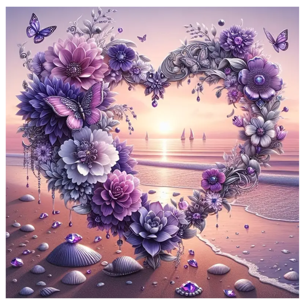 Diamond Painting Blomsterhjärta Krans