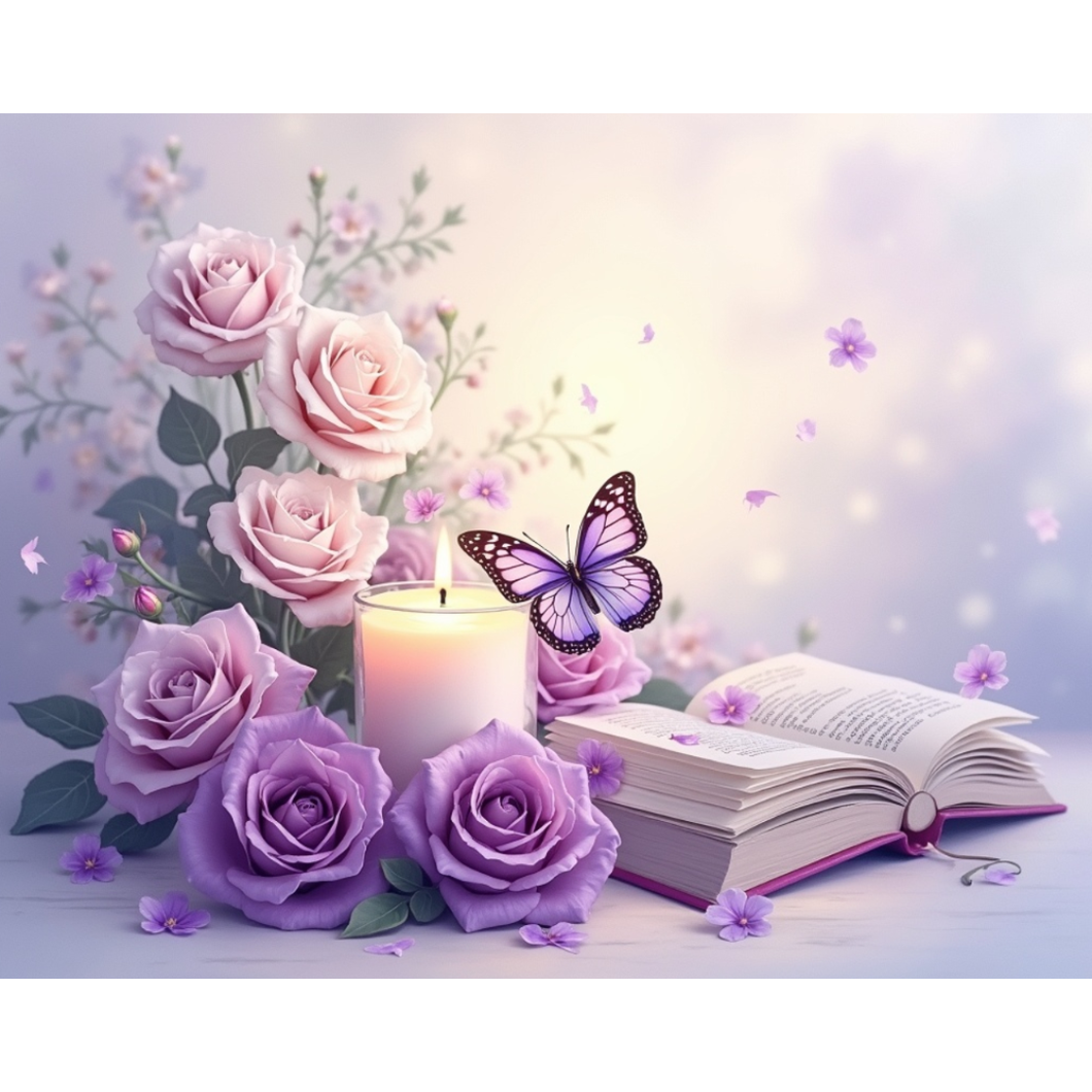 Diamond Painting Book And Roses