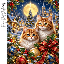 Ladda upp bild till gallerivisning, Diamond Painting Katter I Juletider

