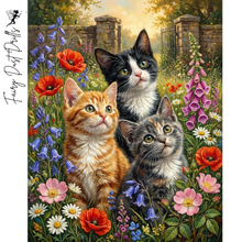 Ladda upp bild till gallerivisning, Diamond Painting Kittens And Flowers
