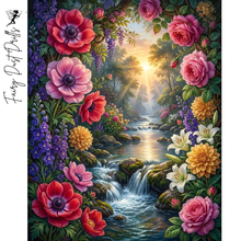 Ladda upp bild till gallerivisning, Diamond Painting Blommor Vattenfall
