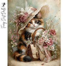 Ladda upp bild till gallerivisning, Diamond Painting Cat Flowerhat
