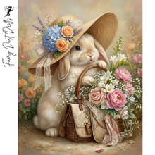 Ladda upp bild till gallerivisning, Diamond Painting Rabbit Flowerhat
