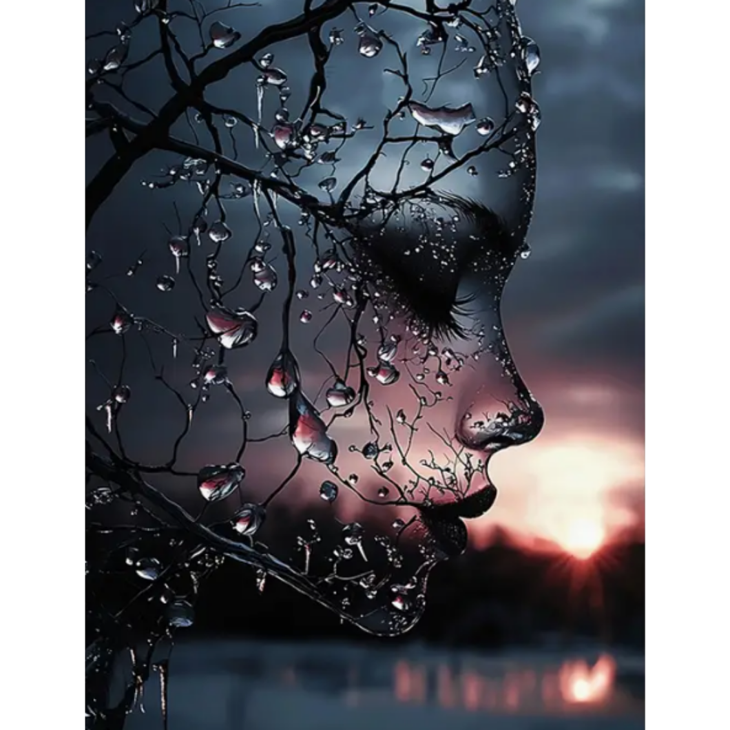 Diamond Painting Woman Waterdrops