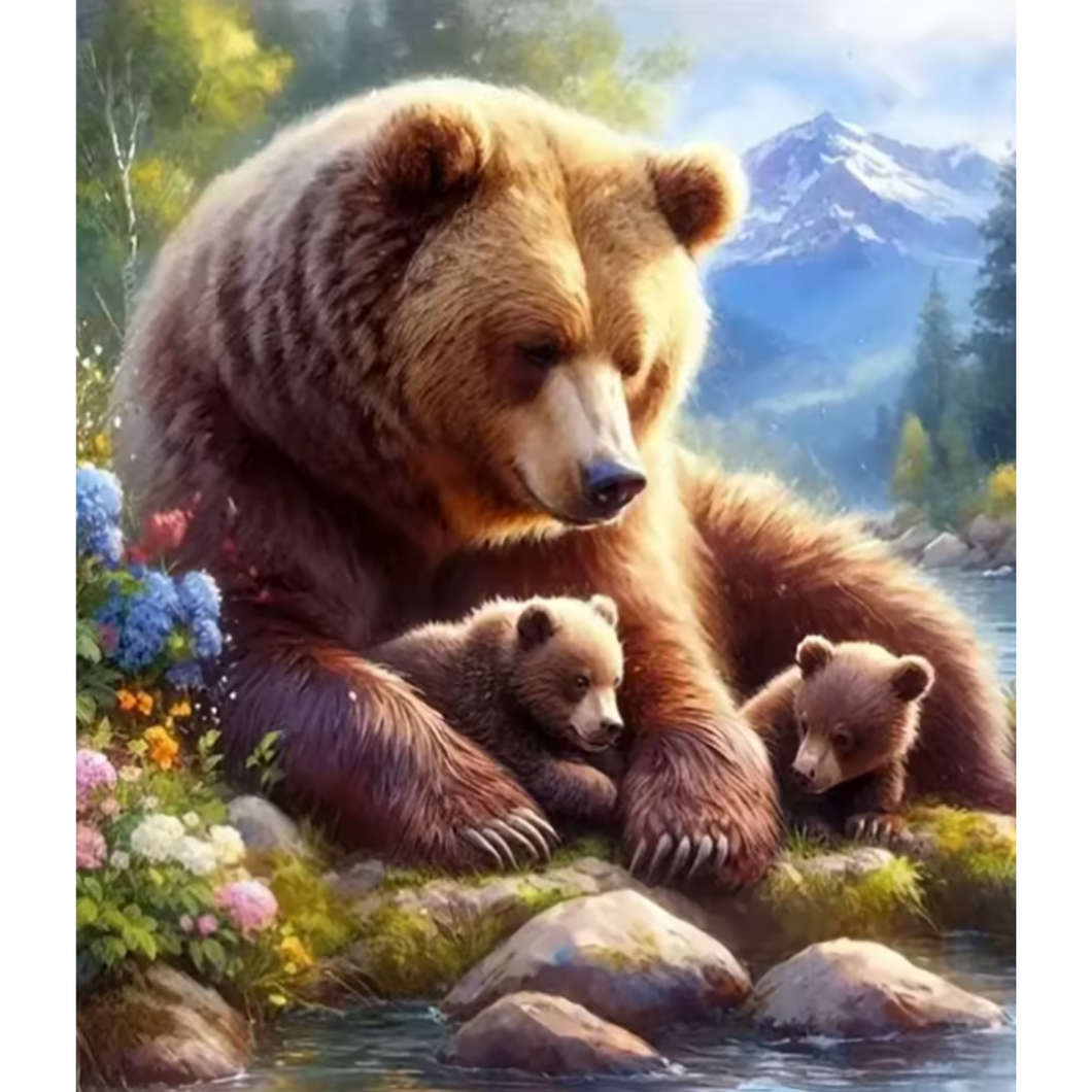 Diamond Painting Björnfamilj