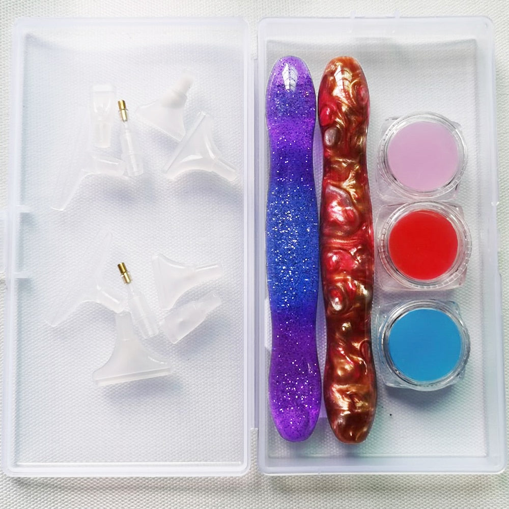 Diamond Painting 2-Pack Tjockare Pennor Med Spetsar och Vax
