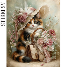 Ladda upp bild till gallerivisning, Diamond Painting Cat Flowerhat
