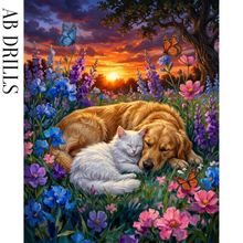 Ladda upp bild till gallerivisning, Diamond Painting Petfriends Nighttime
