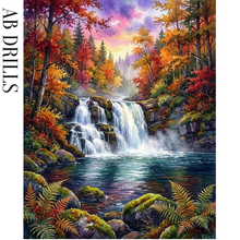Ladda upp bild till gallerivisning, Diamond Painting Vattenfall Höst
