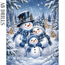 Ladda upp bild till gallerivisning, Diamond Painting Snögubbefamilj
