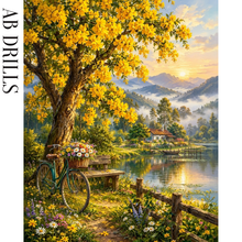 Ladda upp bild till gallerivisning, Diamond Painting Cykel Vid Sjö
