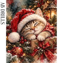 Ladda upp bild till gallerivisning, Diamond Painting Sleeping Christmas Cat
