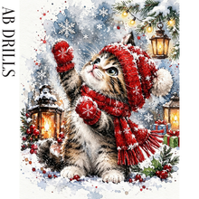 Ladda upp bild till gallerivisning, Diamond Painting Kittens Snowflakes
