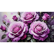 Ladda upp bild till gallerivisning, Diamond Painting Purple Roses
