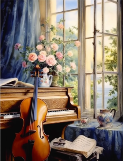 Diamond Painting Piano And Violin*
