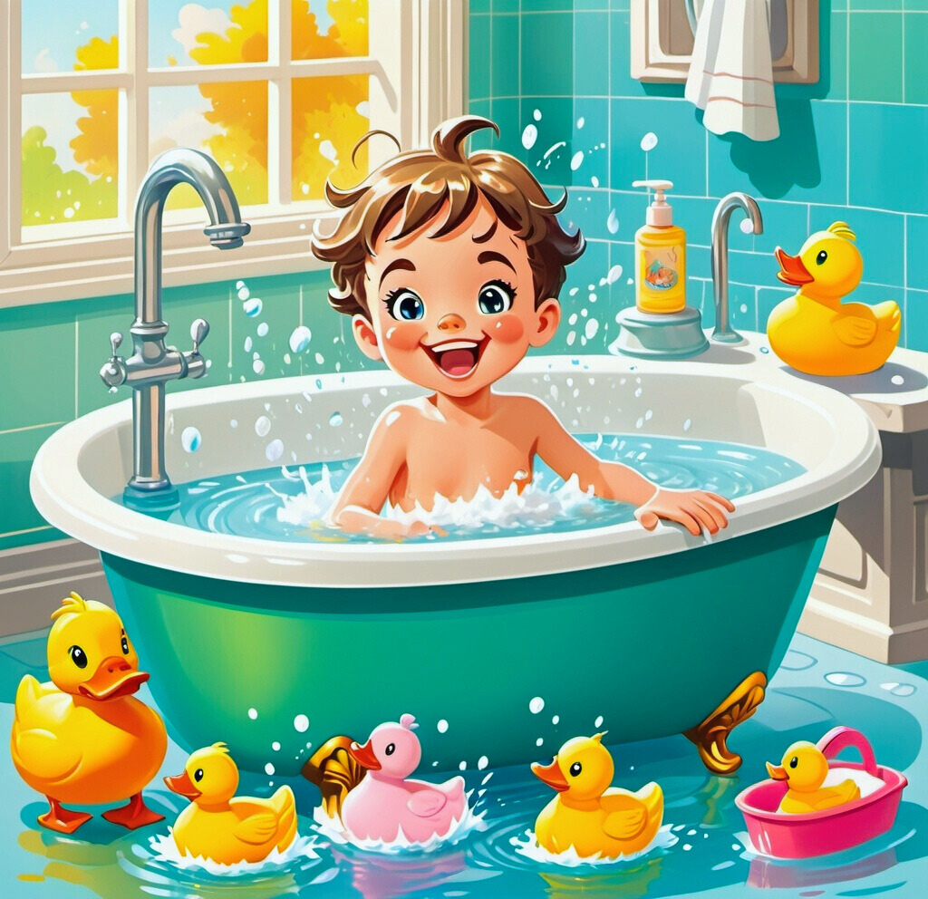 Diamond Painting Bathtime