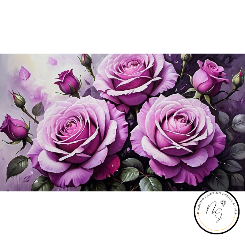 Diamond Painting Purple Roses