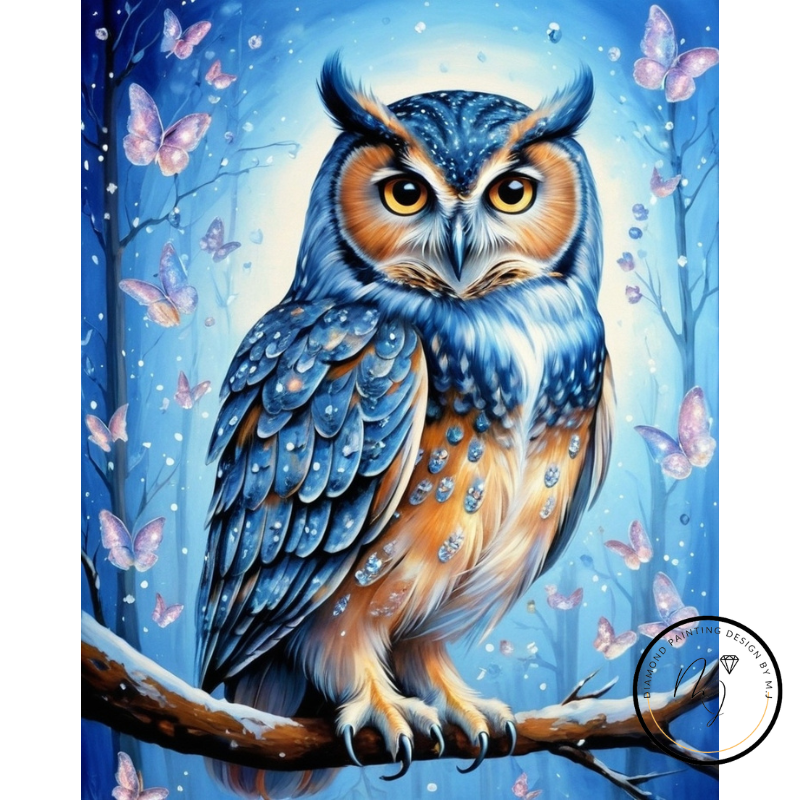 Diamond Painting Owl And Butterflies