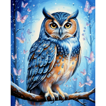 Ladda upp bild till gallerivisning, Diamond Painting Owl And Butterflies
