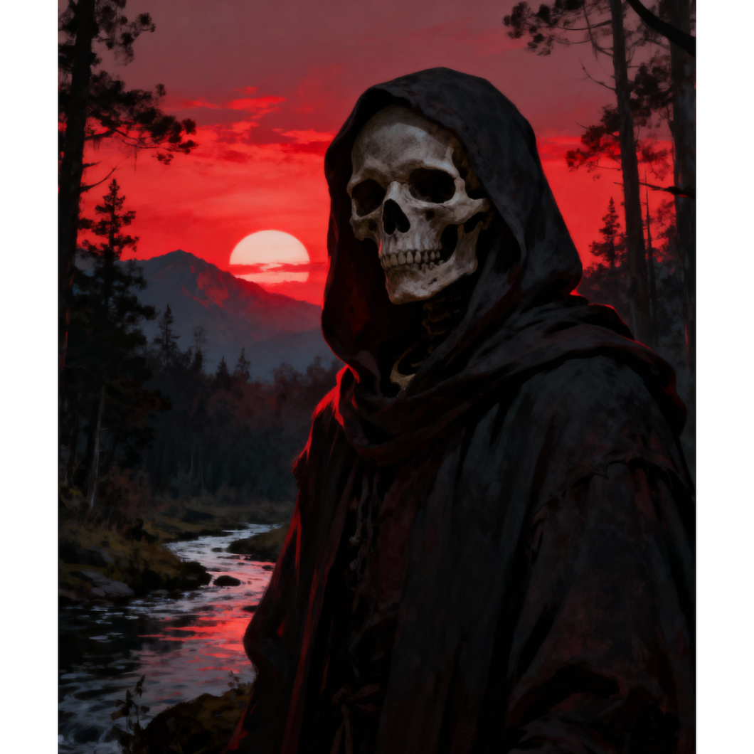Diamond Painting Skeleton Sunset