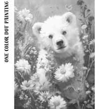 Ladda upp bild till gallerivisning, One Color Dot Painting Bear Flowers
