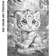 Ladda upp bild till gallerivisning, One Color Dot Painting Little Tiger
