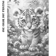Ladda upp bild till gallerivisning, One Color Dot Painting Cute Tiger
