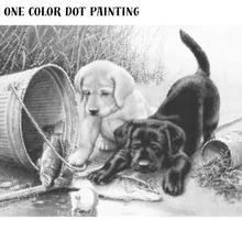 Ladda upp bild till gallerivisning, One Color Dot Painting Valpar Fiskelycka
