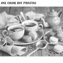 Ladda upp bild till gallerivisning, One Color Dot Painting Kaffe och Macarones
