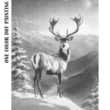 Ladda upp bild till gallerivisning, One Color Dot Painting Mountain Deer
