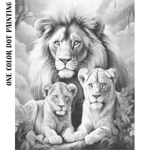 Ladda upp bild till gallerivisning, One Color Dot Painting Lions
