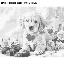 Ladda upp bild till gallerivisning, One Color Dot Painting Birthday Puppy
