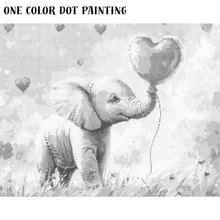 Ladda upp bild till gallerivisning, One Color Dot Painting Elephant Heartballoons
