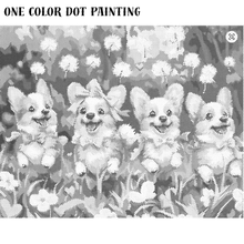 Ladda upp bild till gallerivisning, One Color Dot Painting Corgi Puppies
