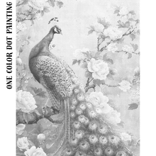 Ladda upp bild till gallerivisning, One Color Dot Painting Beautiful Peacock
