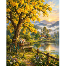 Ladda upp bild till gallerivisning, Diamond Painting Cykel Vid Sjö
