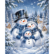 Ladda upp bild till gallerivisning, Diamond Painting Snögubbefamilj
