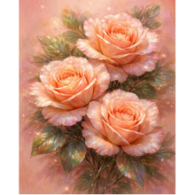 Ladda upp bild till gallerivisning, Diamond Painting Peach Roses
